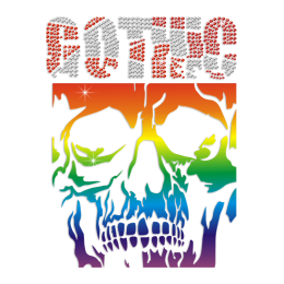 Gothic Skull Rhinestone & Printable PU Transfer